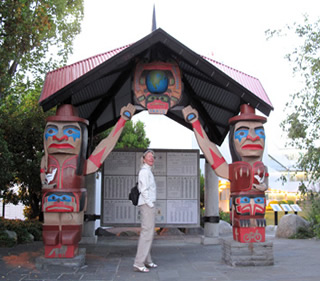 Welcome poles, Waterfront Park, North Vancouver