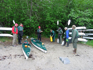 Kayaks on beach