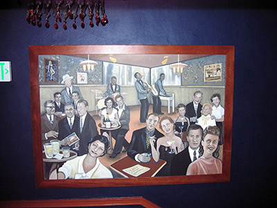 Portland Crystal Hotel hallway painting of jazz scene