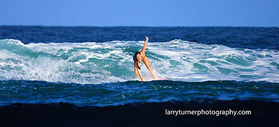 Woman surfing