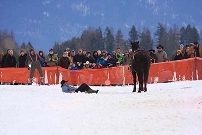 Skijoring fall