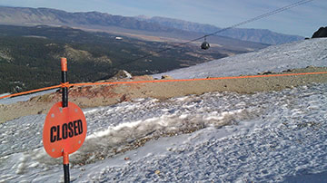 Closed sign at Mammoth