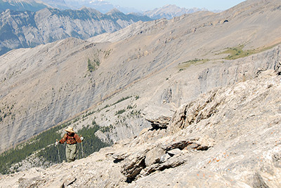 Banff, hikers above tree line