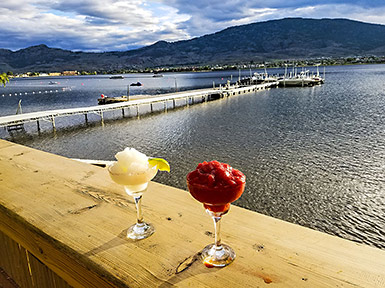 Sundown margaritas at Spirit Beach Cantina in Osoyoos