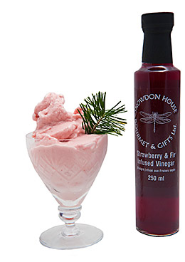 Strawberry fir sorbet