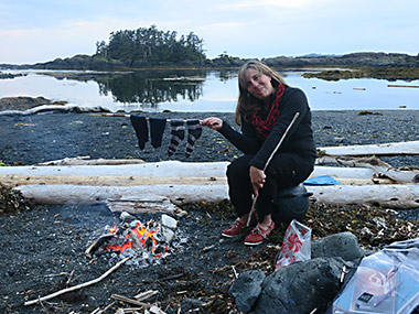 Haida Gwaii kayaker's wet socks