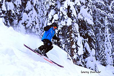 Whitewater downhill skier