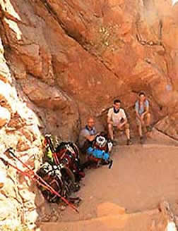 Grand Canyon hikers resting