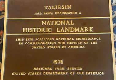 Taliesin, Frank Lloyd Wright sign