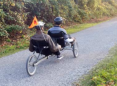 Recumbent tricycle built for two