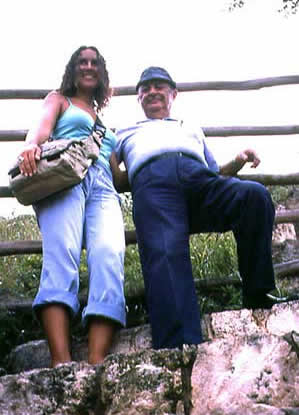 Two people resting atop the Palace Pyramid