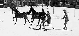 Skijoring at Lake Placid early 1099s