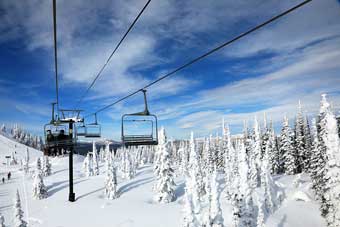 Skiing at Whitefish Resort, Montana