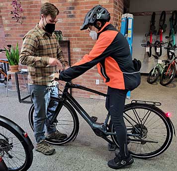 Test riding an ebike