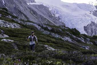 Jason Hardrath hiking Ptarmigan Traverse