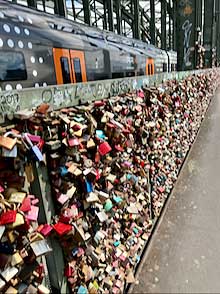 Padlocks on the Hohenzollernbrüke.