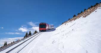 Pikes Peak Railway snow view