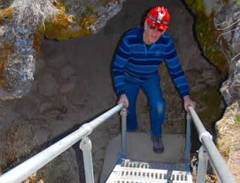 Lava Beds National Monument stairway to Mushpot lava tube